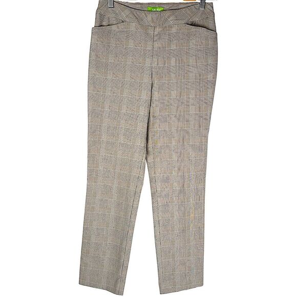 Swing Control Tan Plaid Slim Ankle Pull-On Preppy Golf Pants Women’s Size 6 - Picture 1 of 8